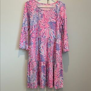Lilly Pulitzer Pink and Blue Long Sleeve Dress